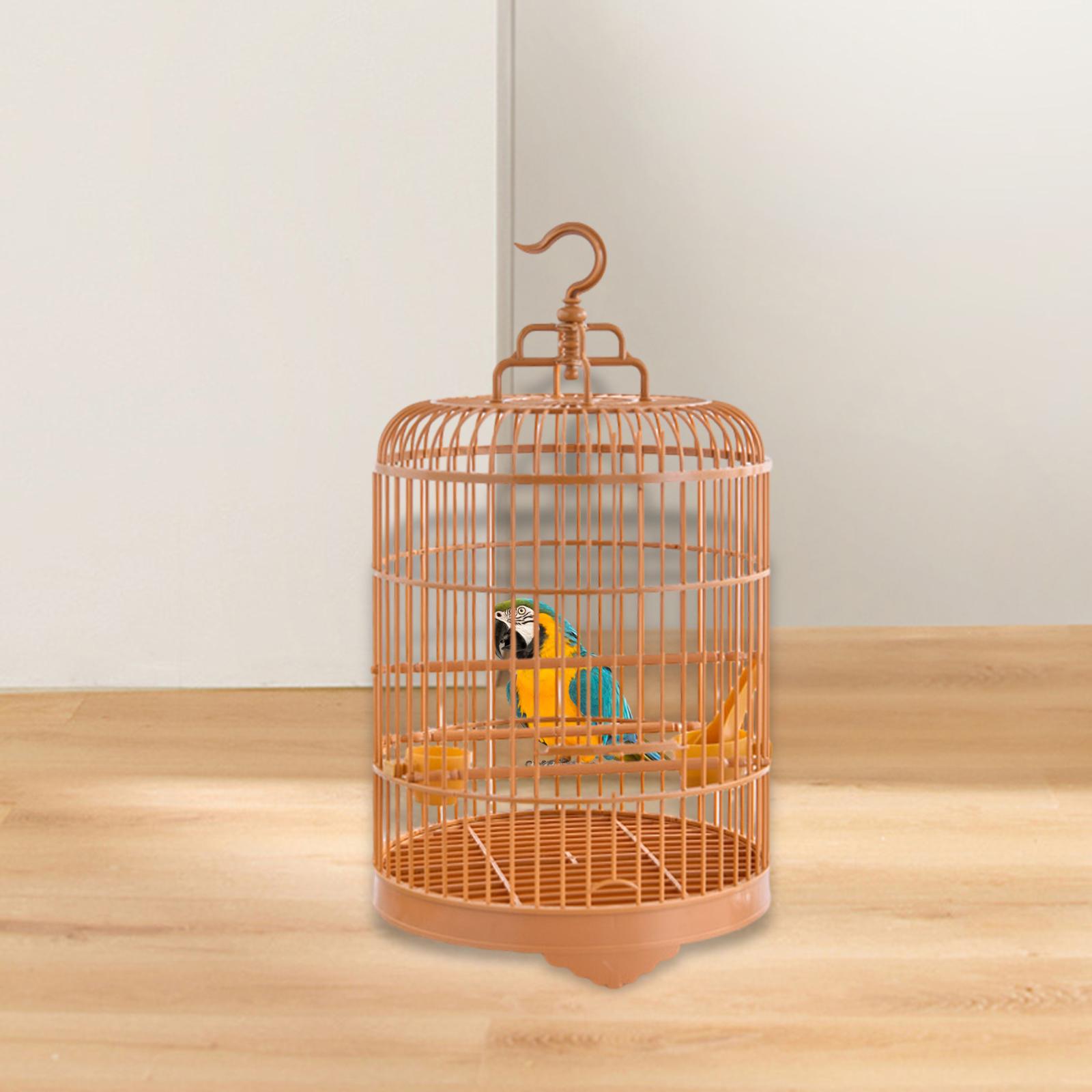 Bird Cage Bird House Nest Round Bird Feeder with Food Cup Large Hanging Birdcage