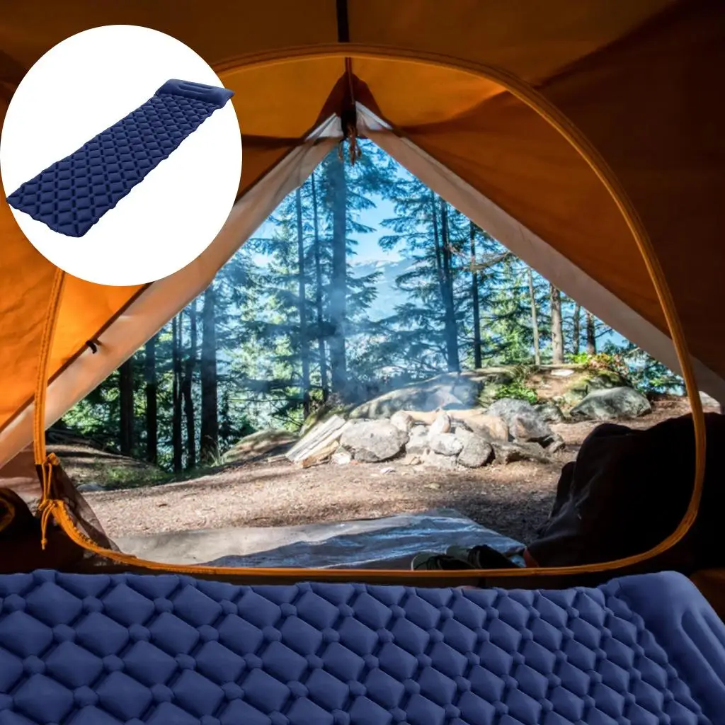 Inflatable Camping Mattress Lightweight Folding Backpacking Sleeping Pad Hiking Mat Furniture