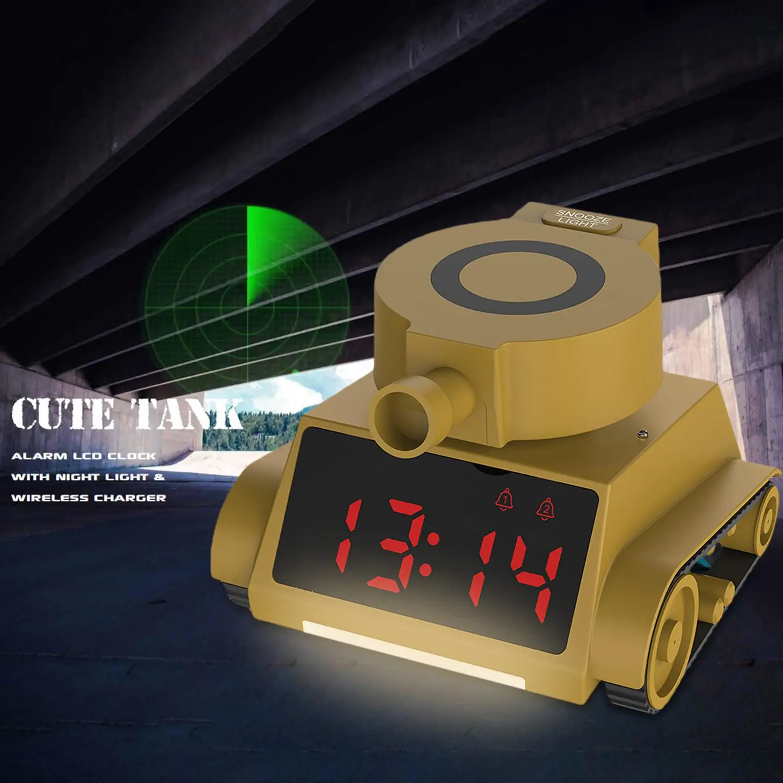 Cool  Clock Dual Alarms Snooze USB Charging   Night Lights  Trainer for Bedside   Baby