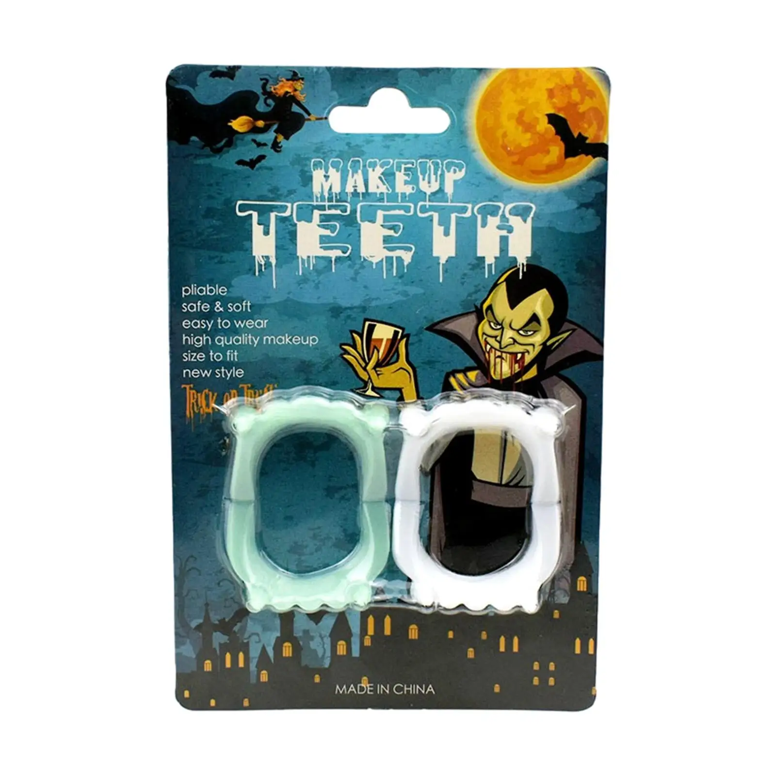 Halloween Luminous Fangs Playset Fancy Dresspp Makeup Accessories for Photo Props Stage Performance Anniversary Holiday Prom