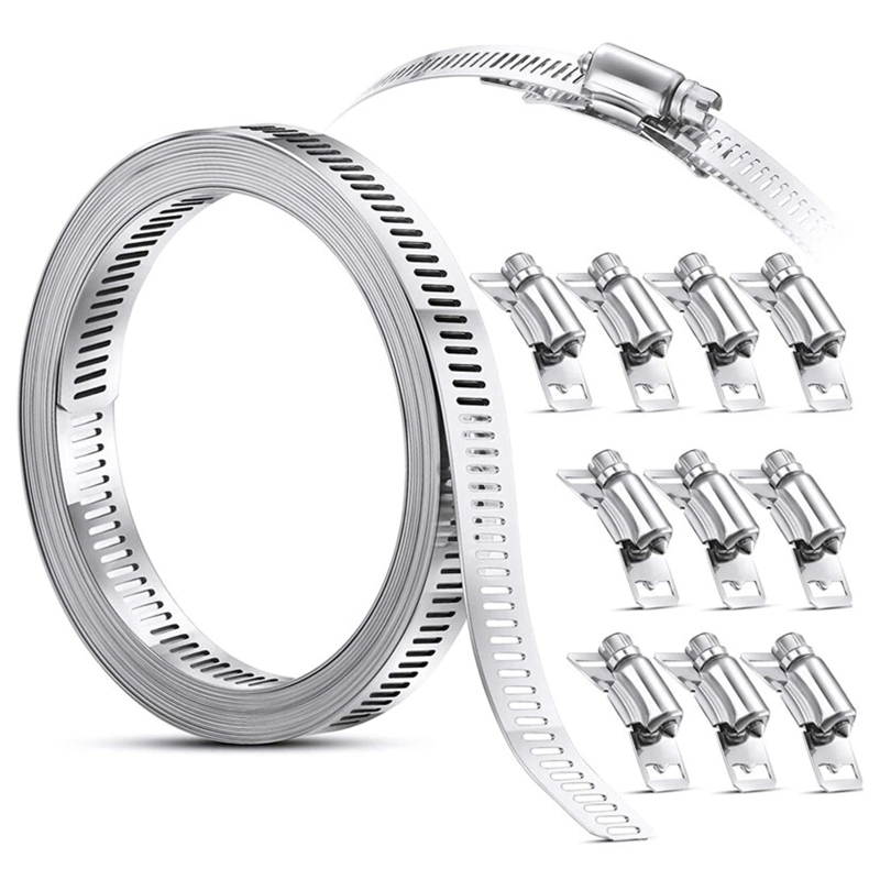 Description Picture 2 of itemP82D Worm Gear Hose Clamps Large for Ductwork 9.84FT/16.4FT Strap with Fasteners