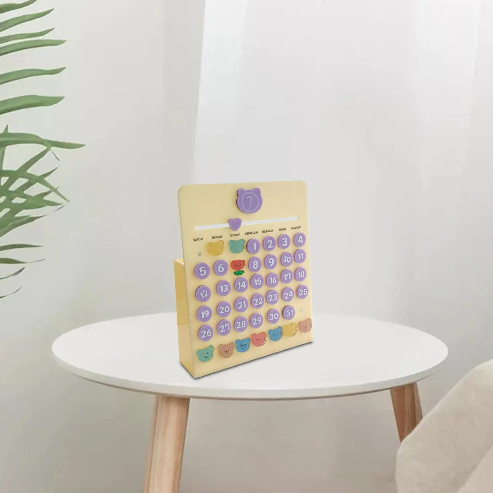 Perpetual Calendar Educational Toys Acrylic Reusable for Desktop Decor