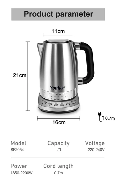 Retro Electric Kettle Stainless Steel 1.8L Tea Kettle, Hot Water Boiler  with Thermometer,Auto Shut-Off&Boil-Dry Protection - AliExpress