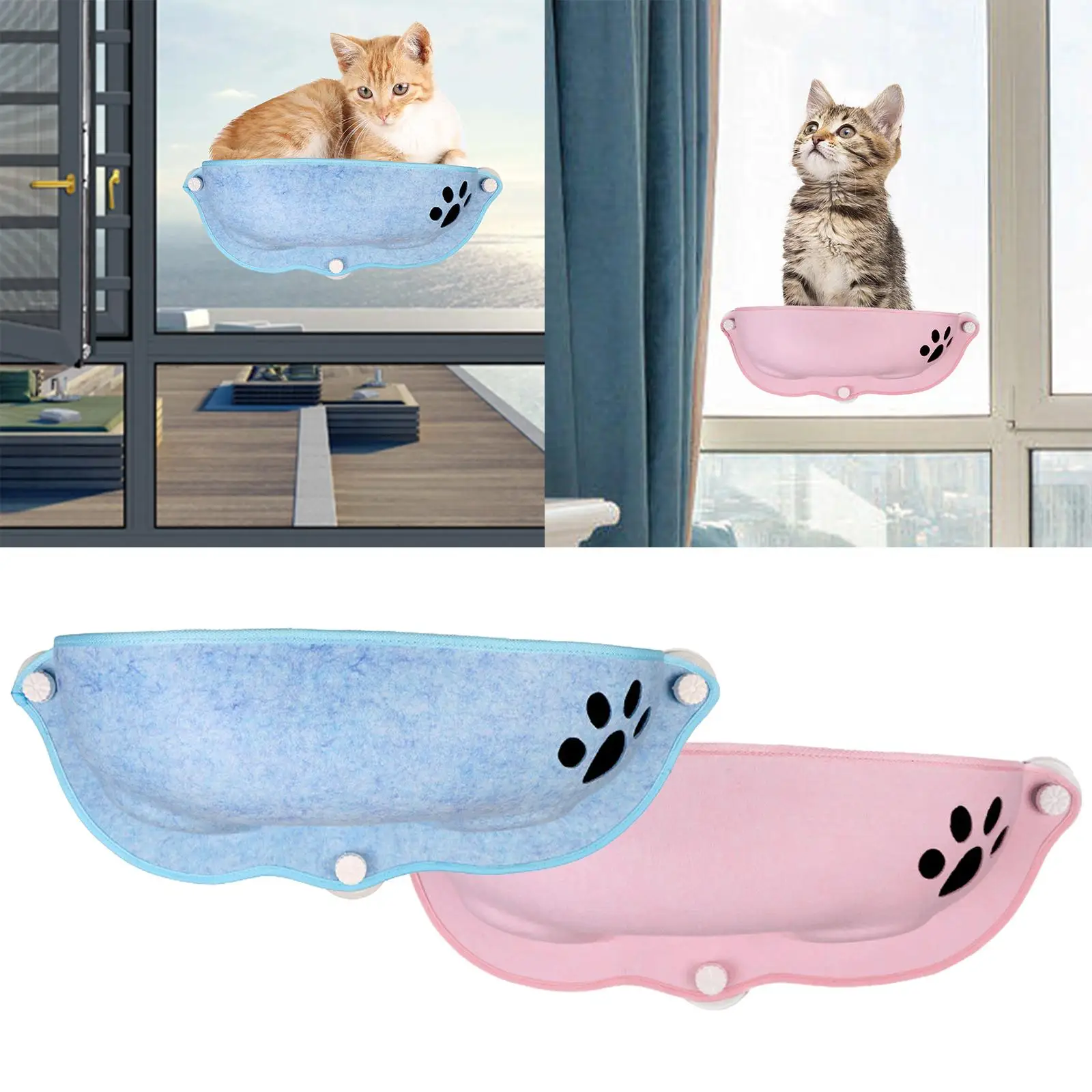 Cat Window Perch Suction Cup Hanging Felt Basking Bed Window Mounted Cat Bed