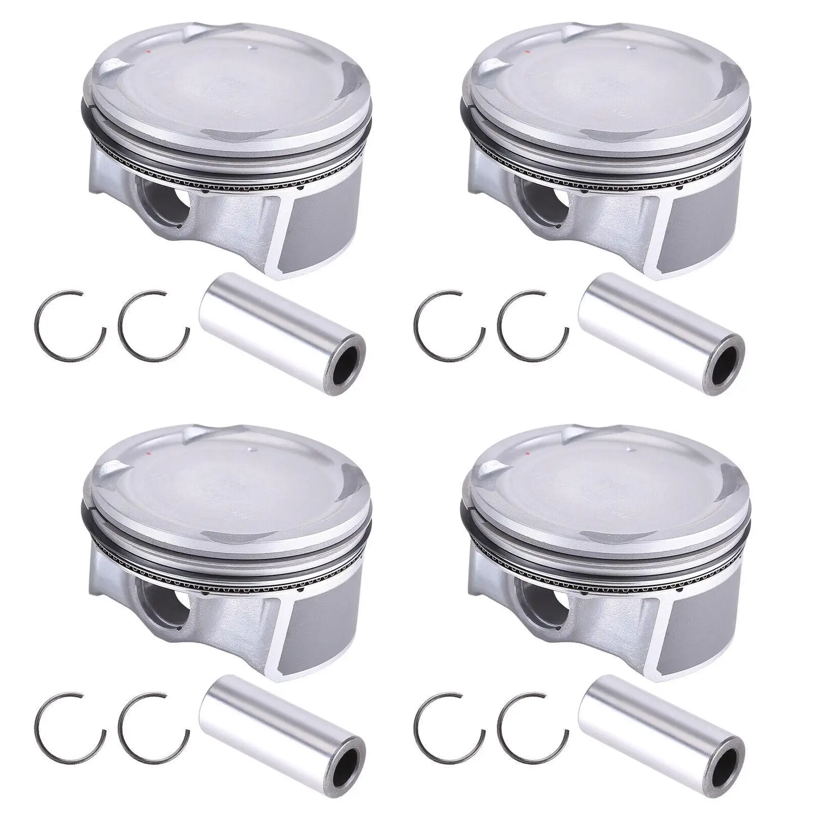 4 Pieces 230412E100 Replaces Durable Spare Parts Piston Set Engine Piston & Pin Ring Assembly for Kia Forte 2.0L 2014-2018