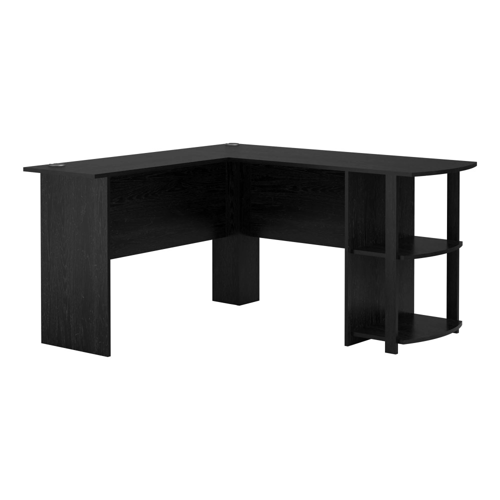 Description Picture 3 of itemAmeriwood Home Dominic L Desk with Bookshelves, Black Oak desk table