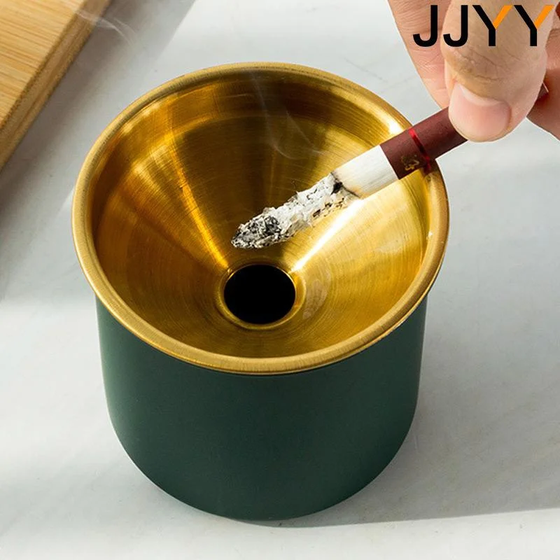 Description Picture 4 of itemJJYY Ashtray Windproof Smokeless Stainless Steel Funnel Design Elegant Table Ashtray Home Office Life Accessories