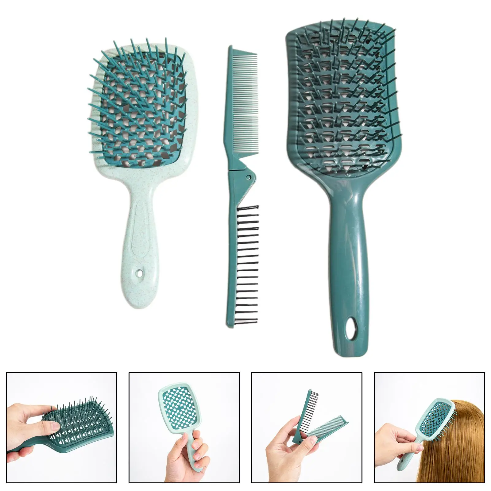 3x Hair Comb Anti Static Portable Soft Pins Perfect Gifts Hair Brush for Kids Adults Curly or Straightener Hair Outdoor Indoor