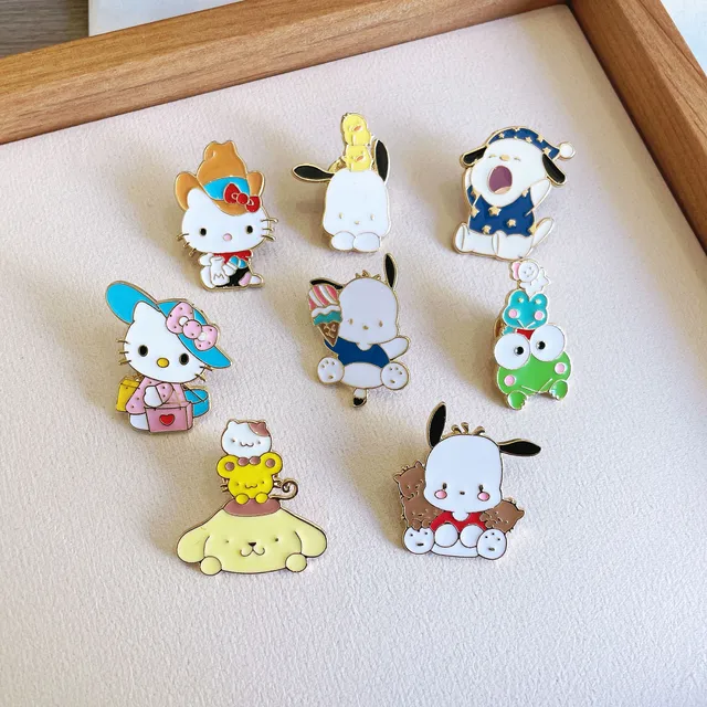 Sanrio Hello Kitty Cute Kit Cat Lapel Pins for Backpacks Brooches