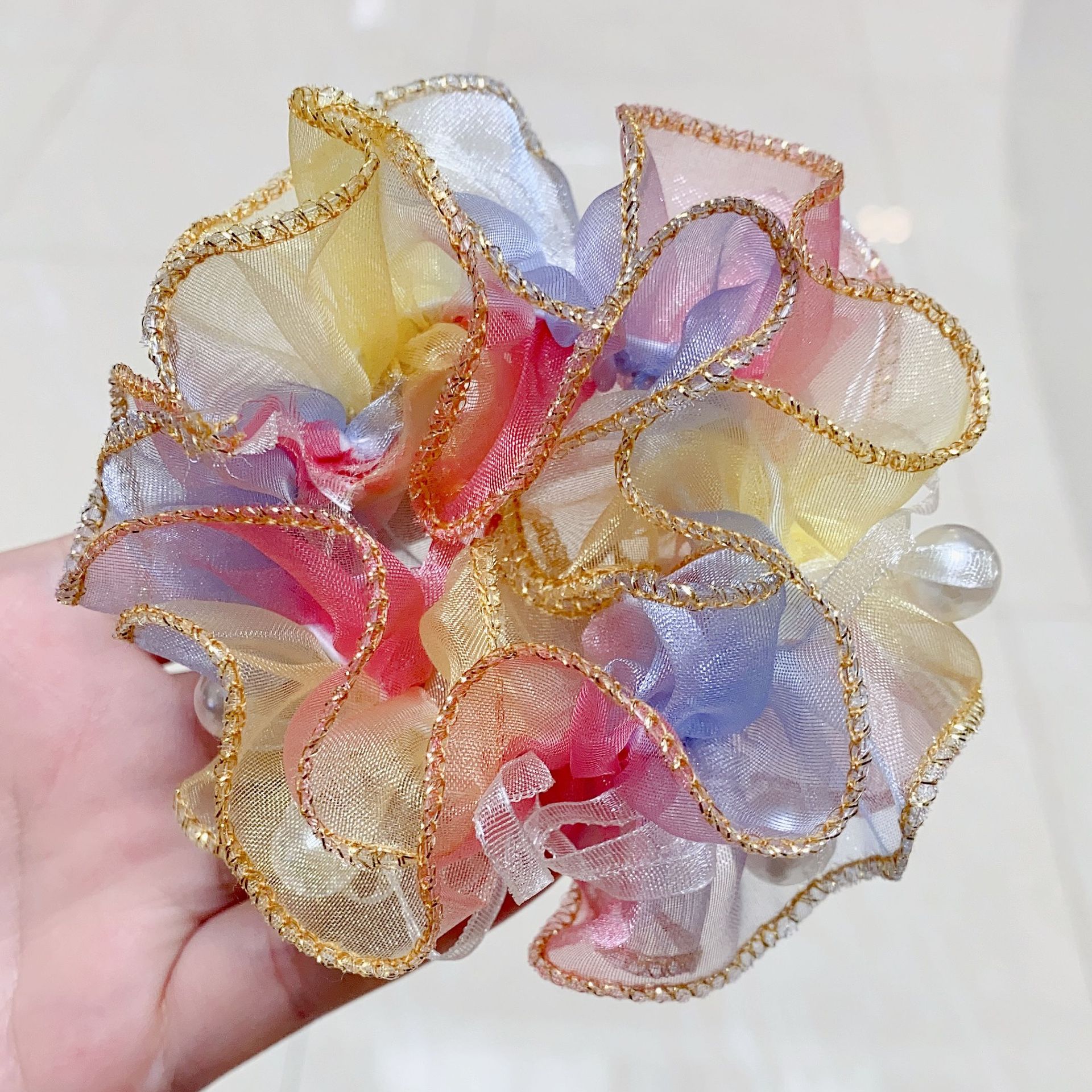 Kleines Mädchen Kopfschmuck Blumen performance für Brötchen Haarschnitt Gummiband Prinzessin elastische Haar bänder Kinder Haarschmuck – Detail 16