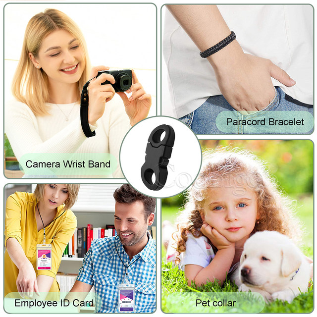 10 Fibbie A Sgancio Rapido Curve Nere 3/8 - Per Bracciali 10 Fibbie A Sgancio Rapido Curve Nere 3/8 - Per Bracciali