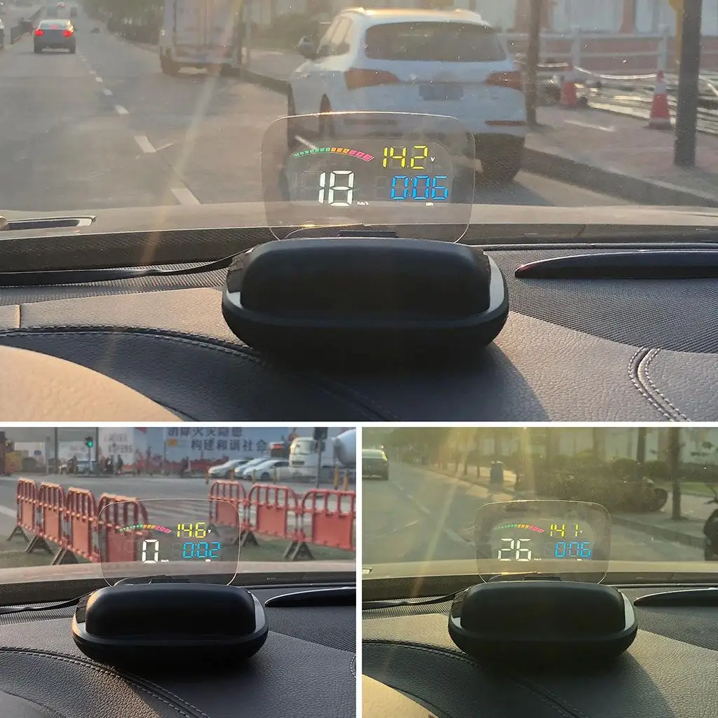 4inch Car HUD  Display  Projector Color LED Screen  GPS Over Warning System Voltage Fatigue Driving Alarm