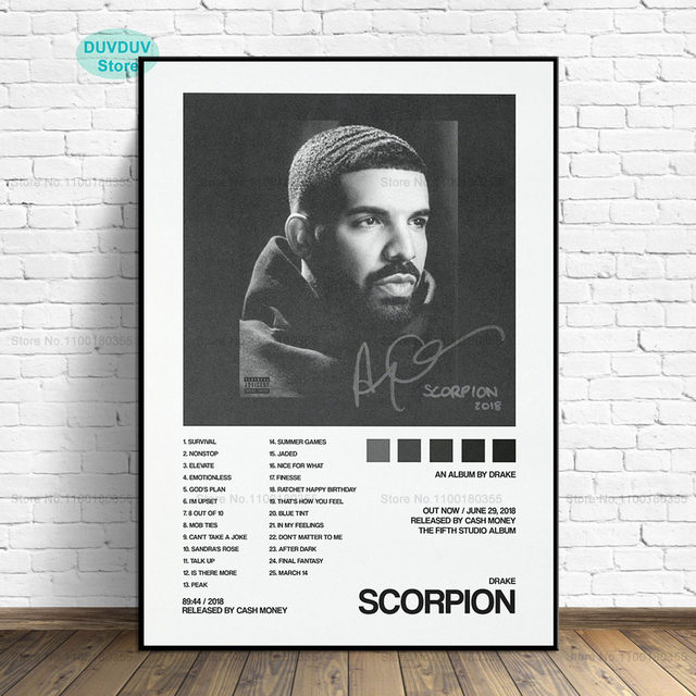 Drake Scorpion Posters, Wall Art Picture, Painting Poster