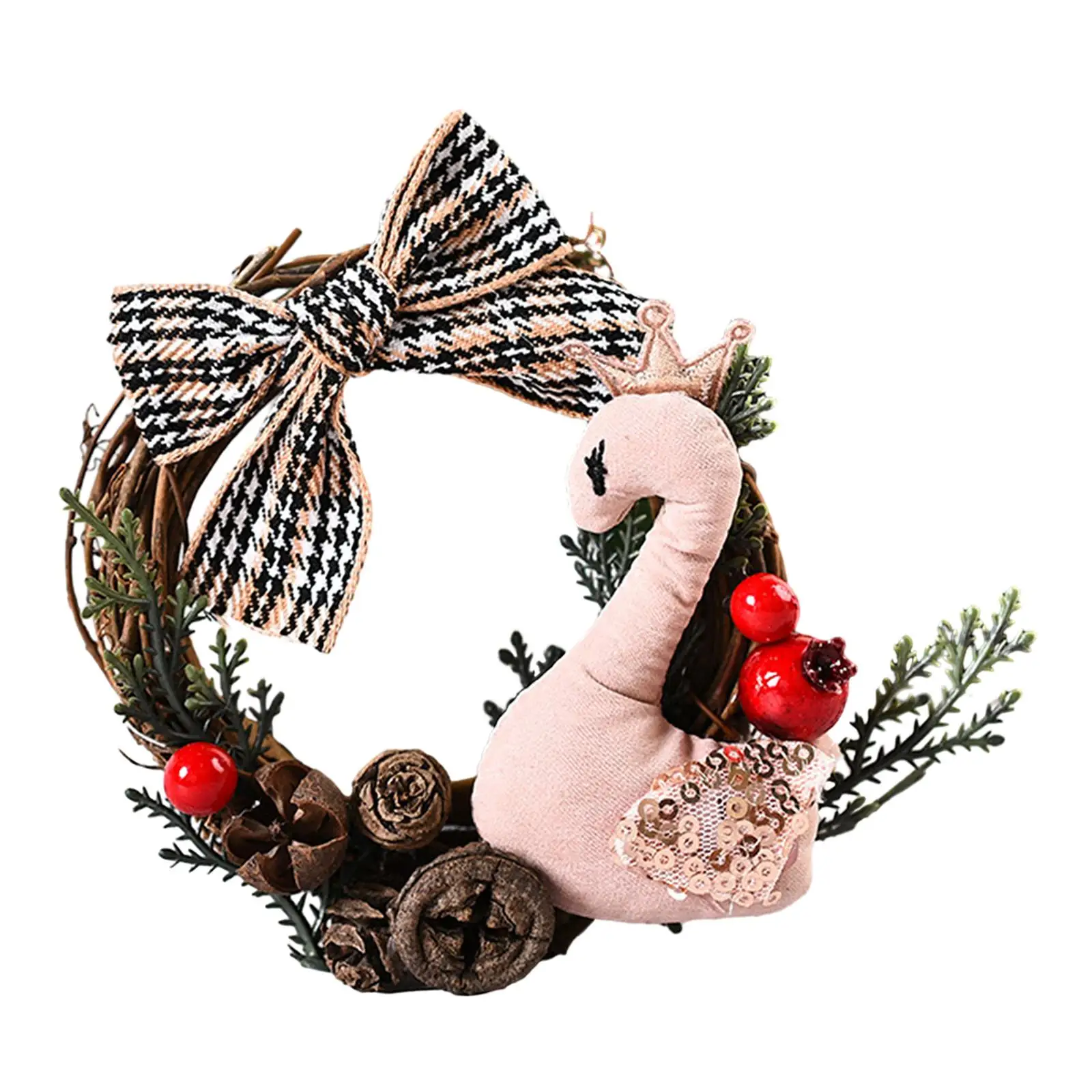 Christmas Wreath Signs 3.94inch Hanging Wreath Small Xmas Ornament Xmas Wreath for Fireplace Front Door Window