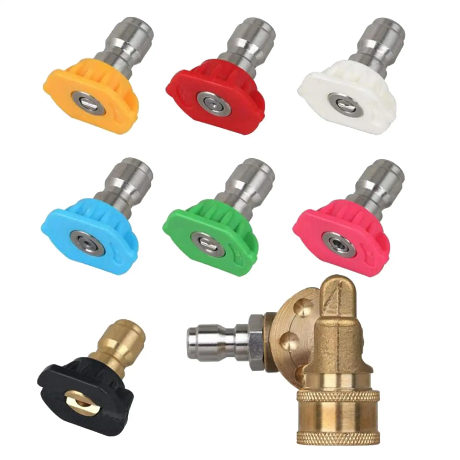 Pressure Washer Accessories,  Spray Nozzle Tips, Quick Connecting Pivoting Coupler, 1/4 4