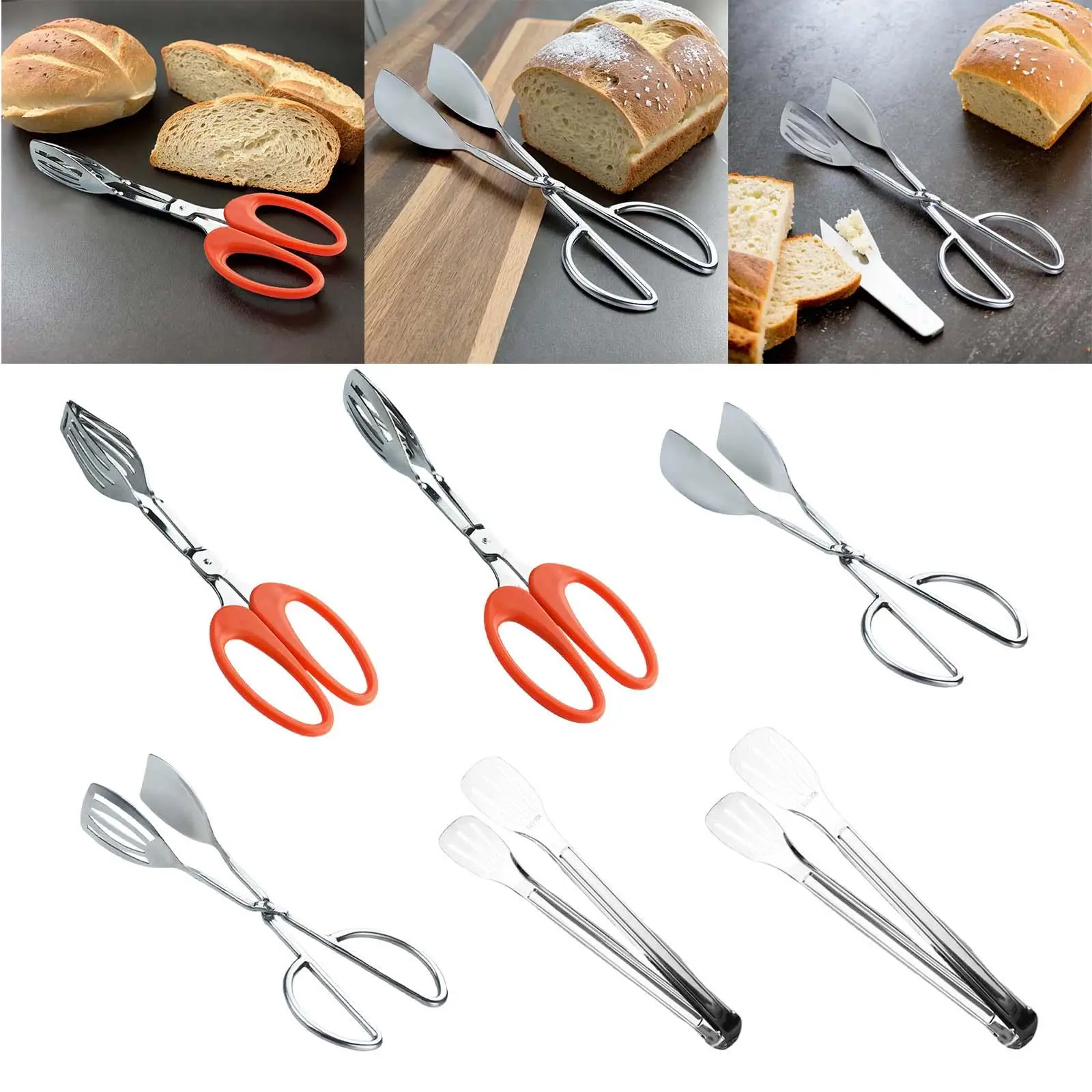 Kitchen Tongs Multifunctional Food Serving Tongs for Grilling Cooking Baking