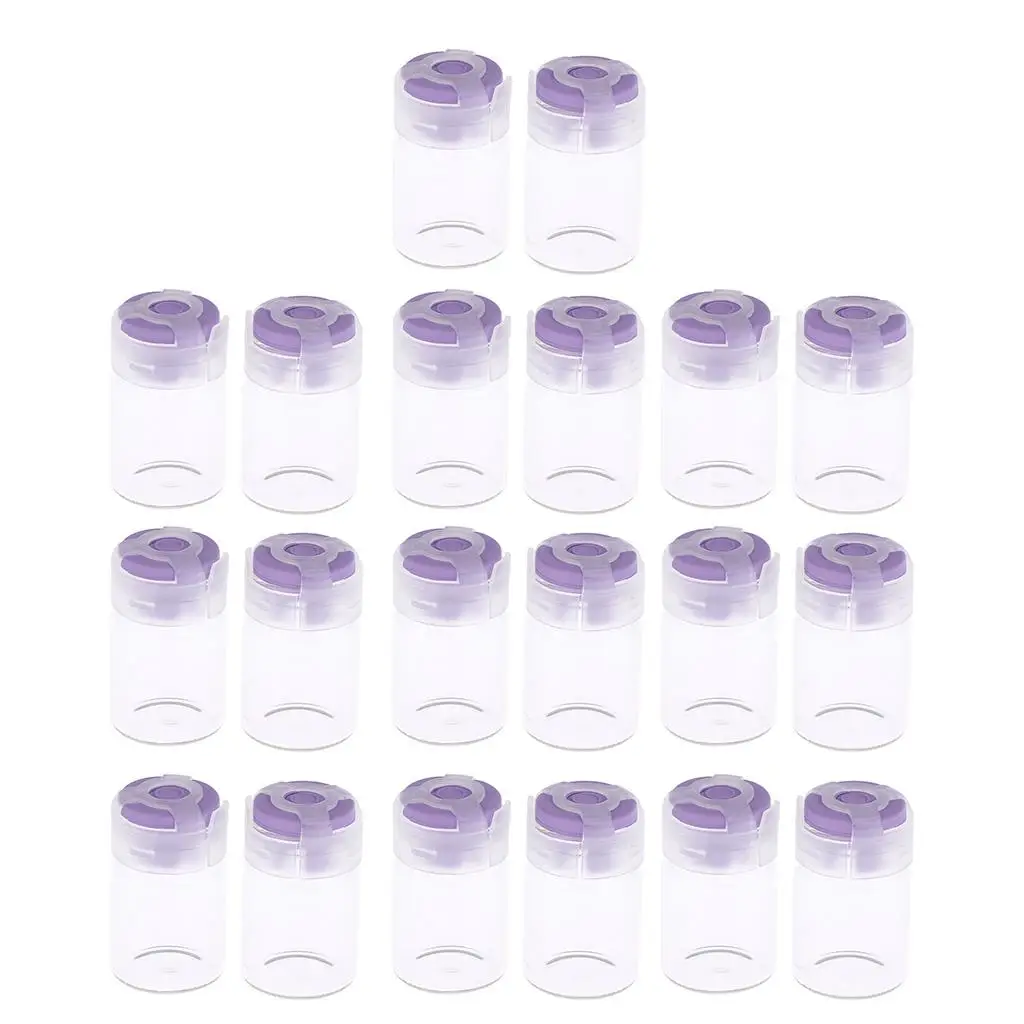 20pcs pro sealed borosilicate clear glass vials sample bottles sets NONTOXIC