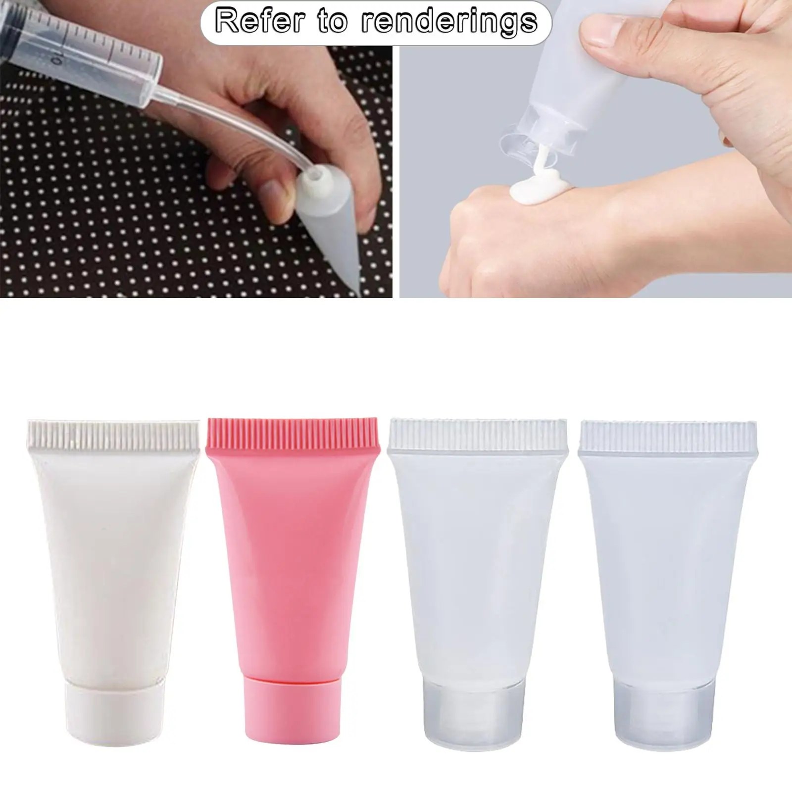 100x Empty Soft Tubes Bottle 5ml Reusable for Cosmetic Sun Cream