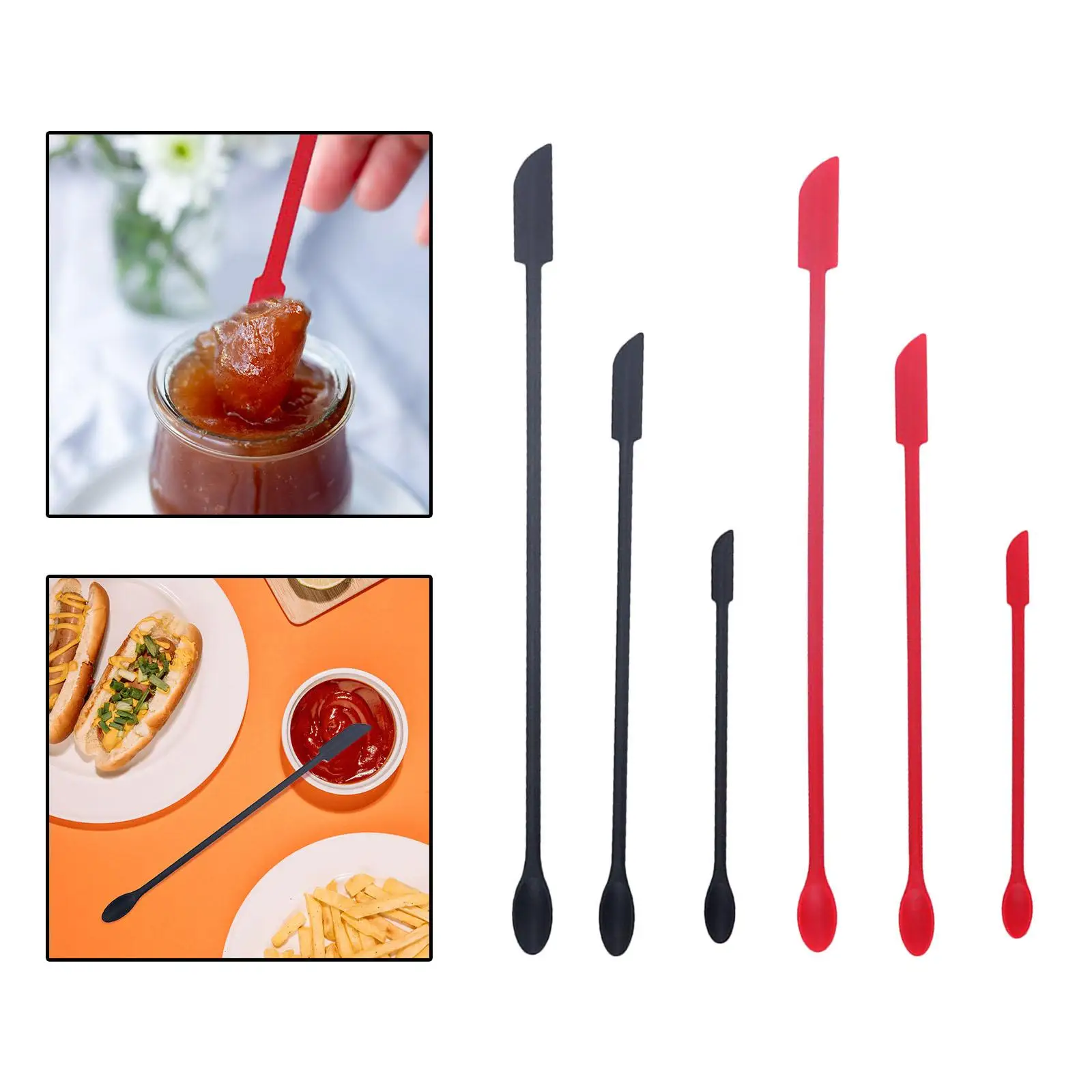 3 Pieces Mini Silicone Spatula Set Food Scraper Spoon Small for Food Bottles