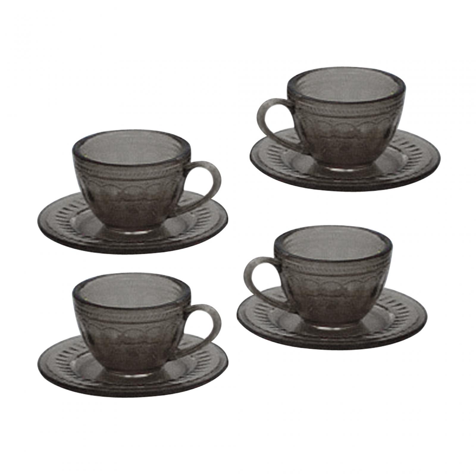 4x Dollhouse Miniature Tea Cup Set Miniature Tableware for Dollhouse Kitchen