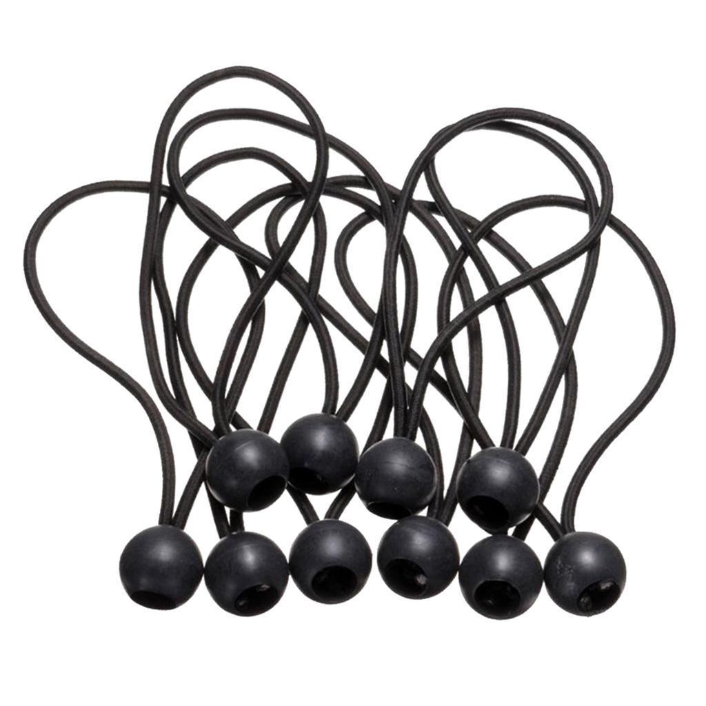 10x Ball Tent Fixing Cords Wire for Tarpaulin Trailer Tarp Camping Bungee Binding Rope for Camping Boating Bungee Jumping
