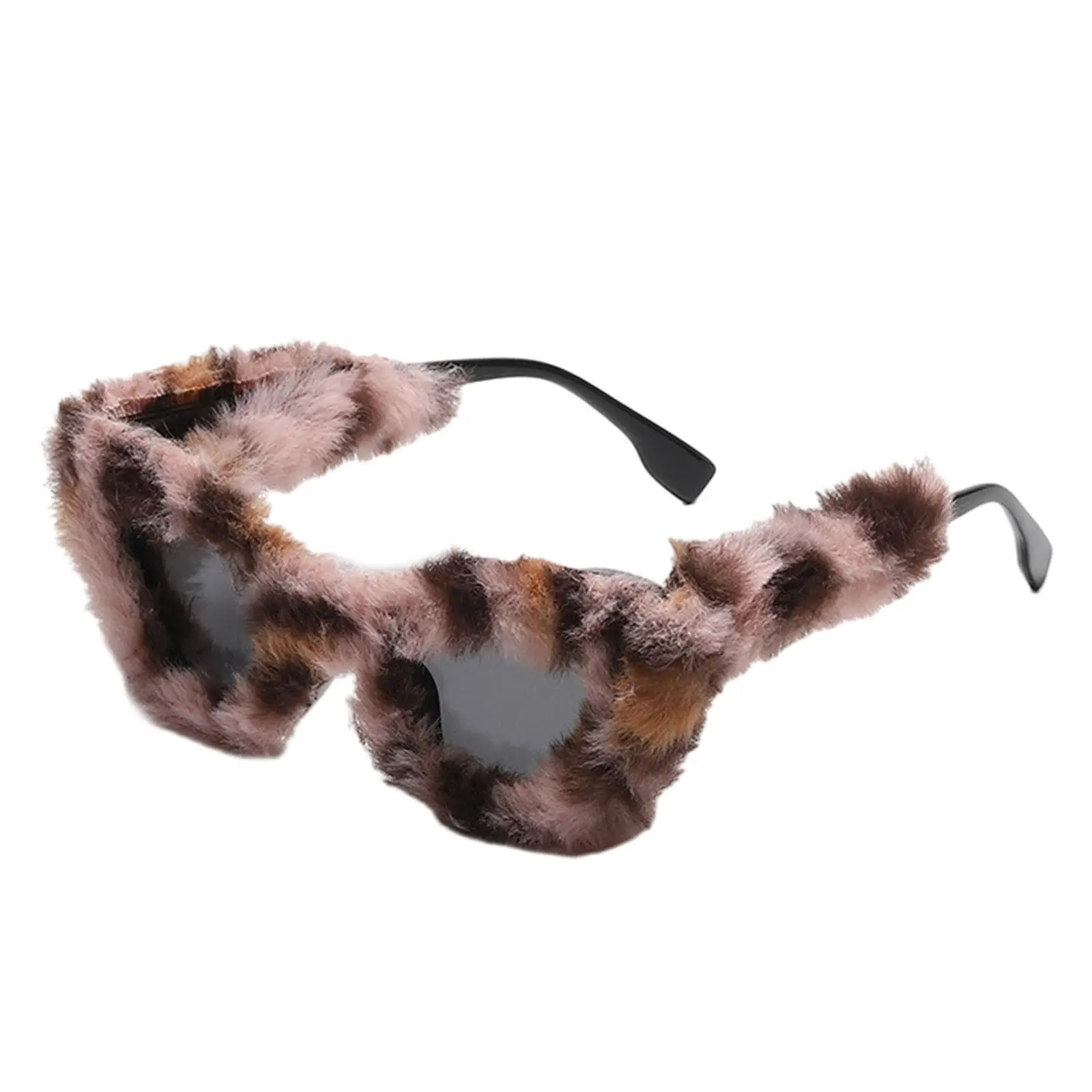 Plush Fuzzy Sunglasses Soft Eyewear Creative Fashionable Furry Sunglasses for Travel Masquerade Holiday Photography Party