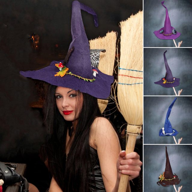 Halloween Party Felt Witch Hats Fashion Women Masquerade Cosplay