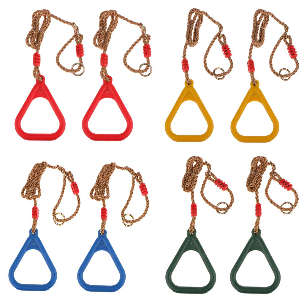 Red Gym Rings Triangle Fitness Hoops Straps Buckles Outdoor Strength Training