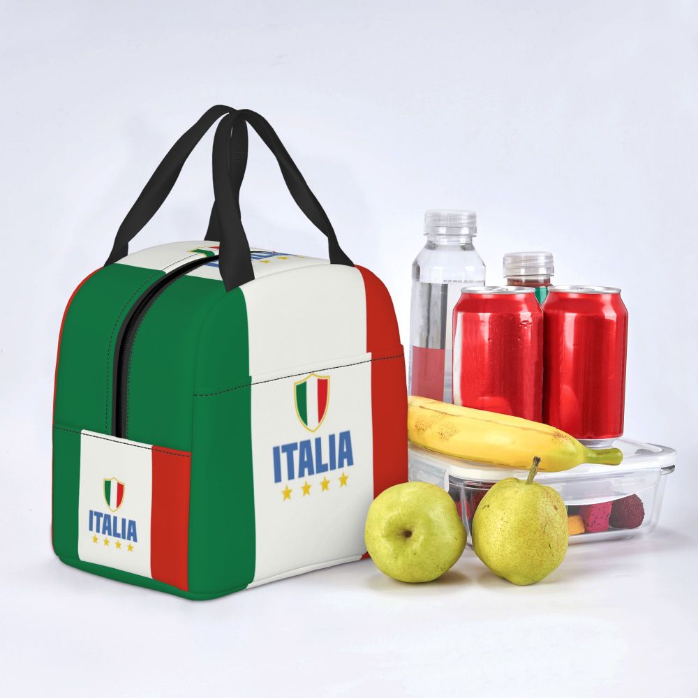 bandeira de itália almoço saco feminino italiano patriótico resuable refrigerador térmico isolado lancheira para trabalho escola piquenique sacos de comida