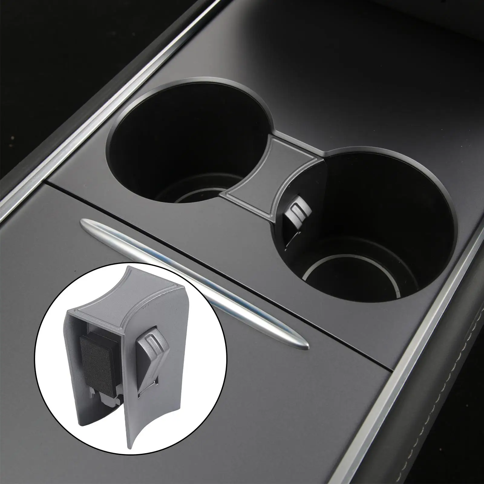 Water Cup Holder Slot Stabilizer Limiter for Model Y ABS