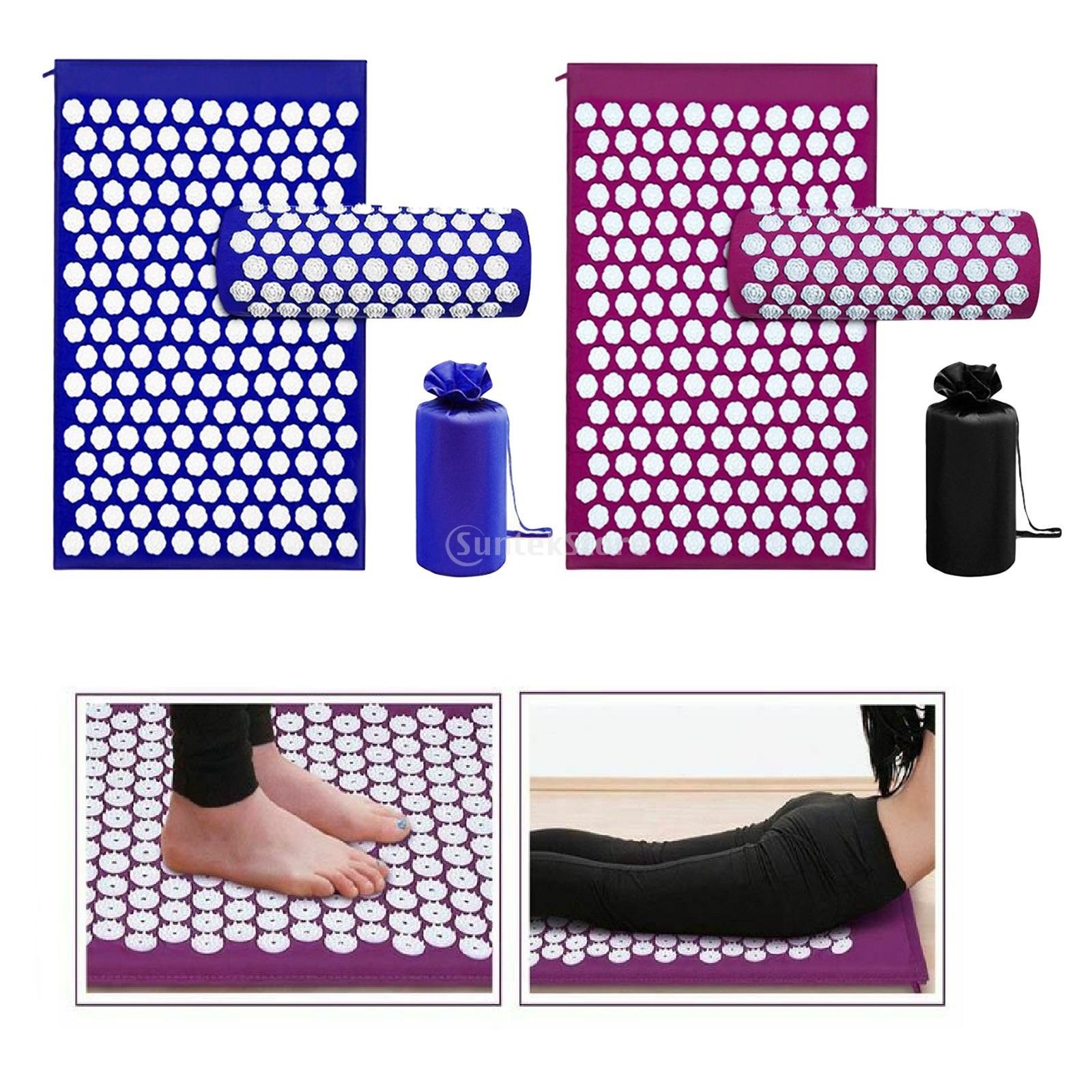   Neck  - Acupressure Mat and Neck Pillow Set - Relieves Stress and Sciatic Pain for Optimal Health and Wellness