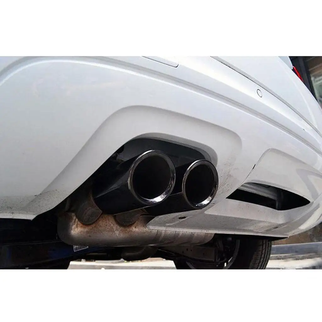 2X Black Stainless Exhaust Pipe Tail Tip for vw Golf
