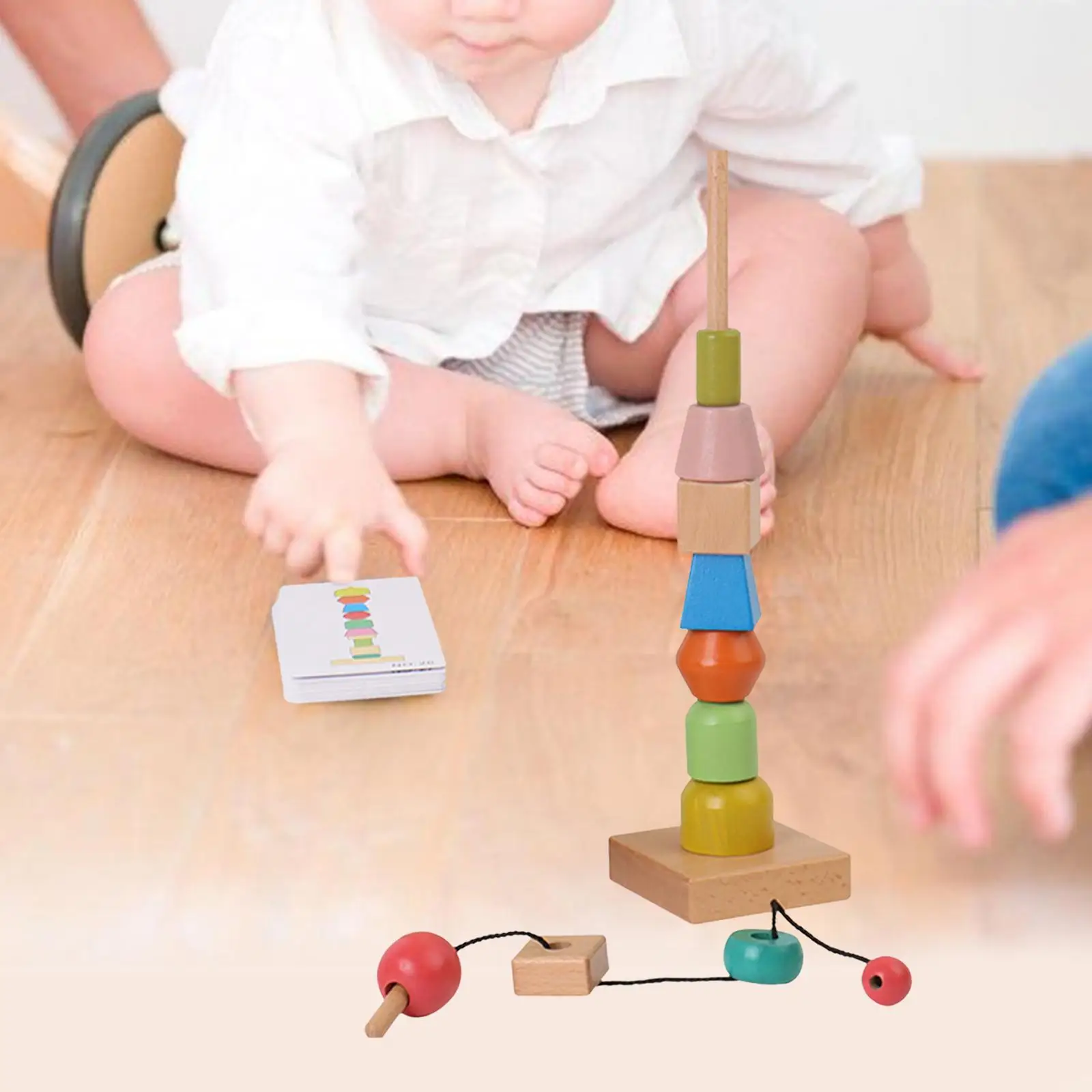 Wooden Lacing Beads Fine  Educational Toys for Toddlers Kids