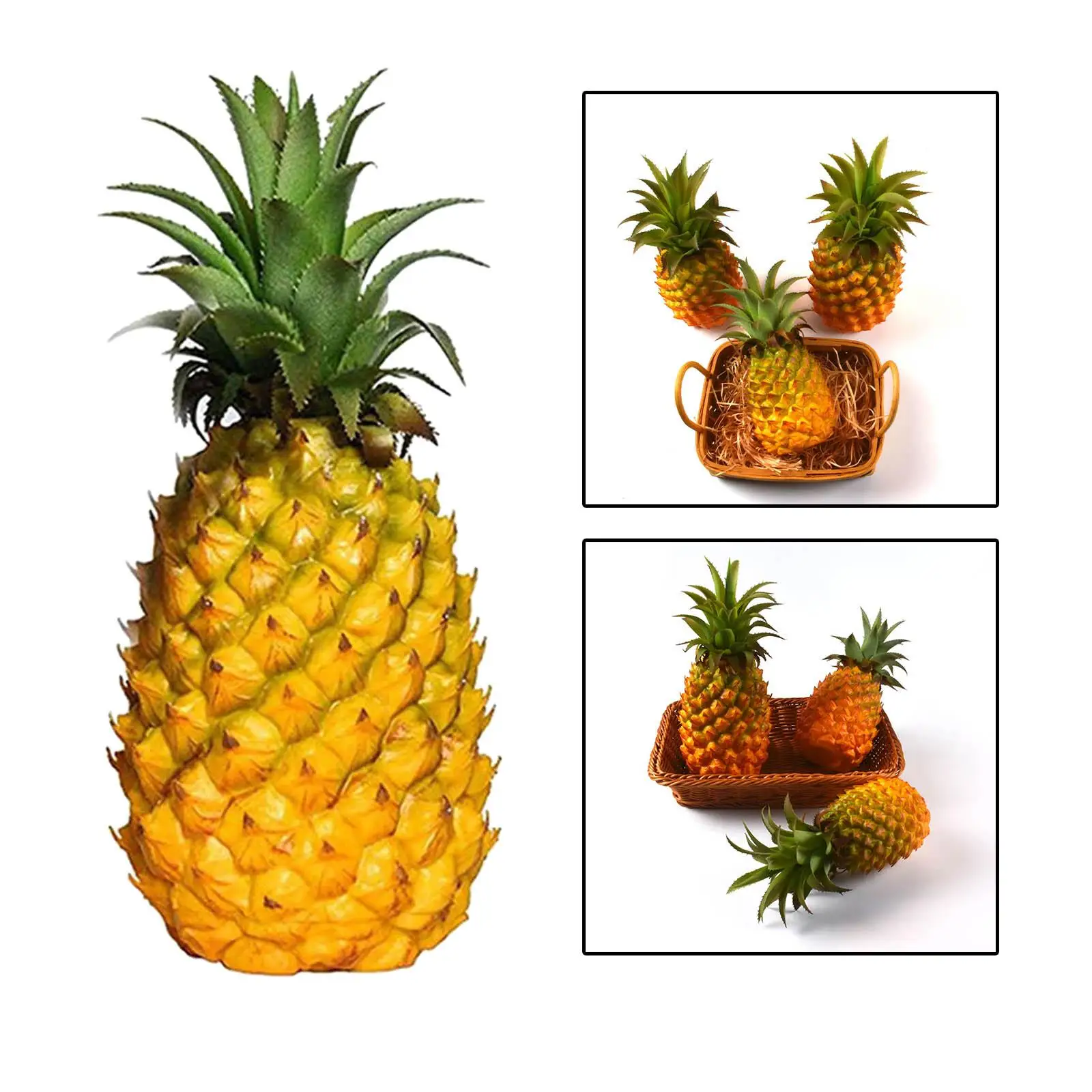 Artificial Pineapple Figurine Fake Fruit Plant Display for Bedroom Cabinet