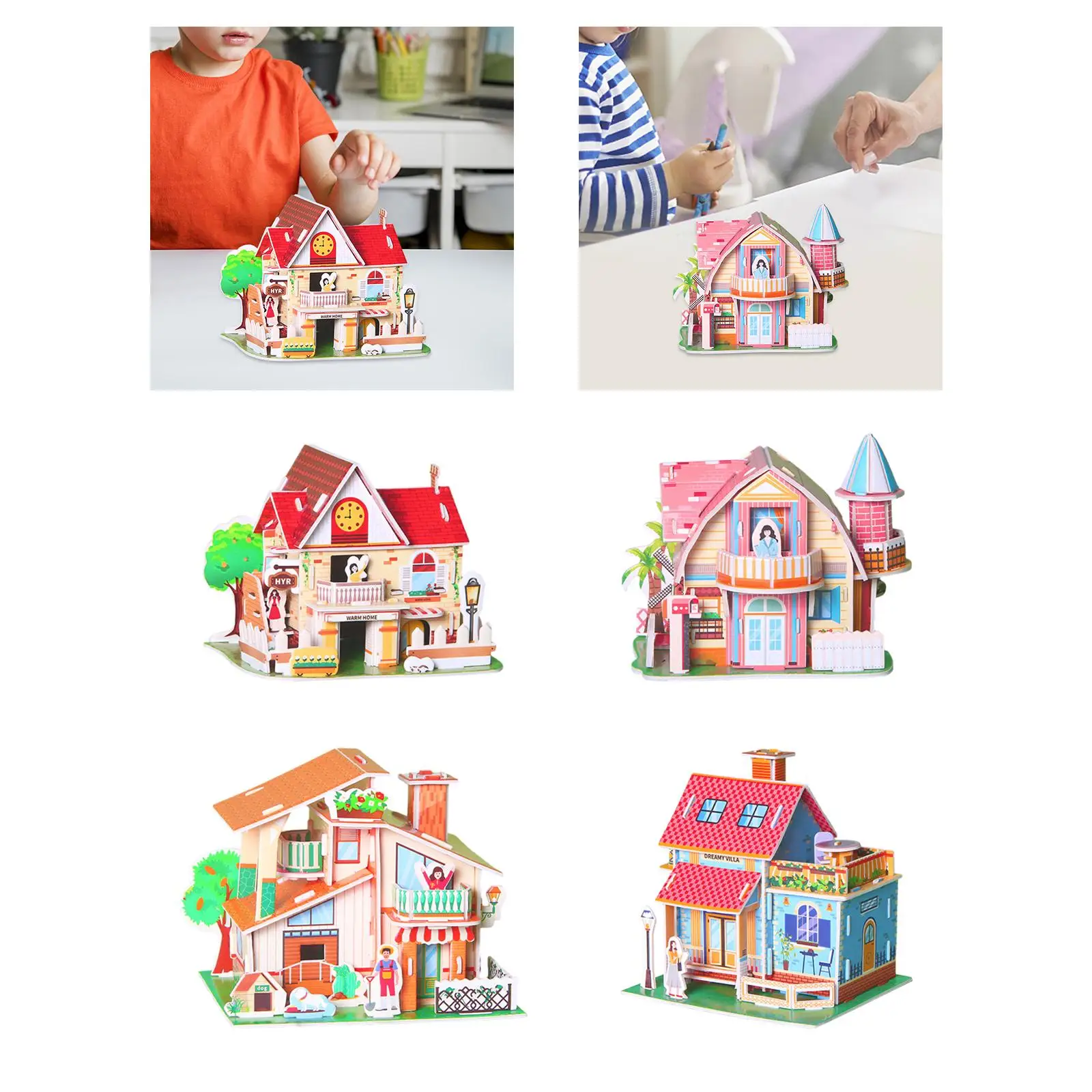 DIY 3D Jigsaw Puzzle Toys Happy House for Decorative Unique Gifts Home Decor