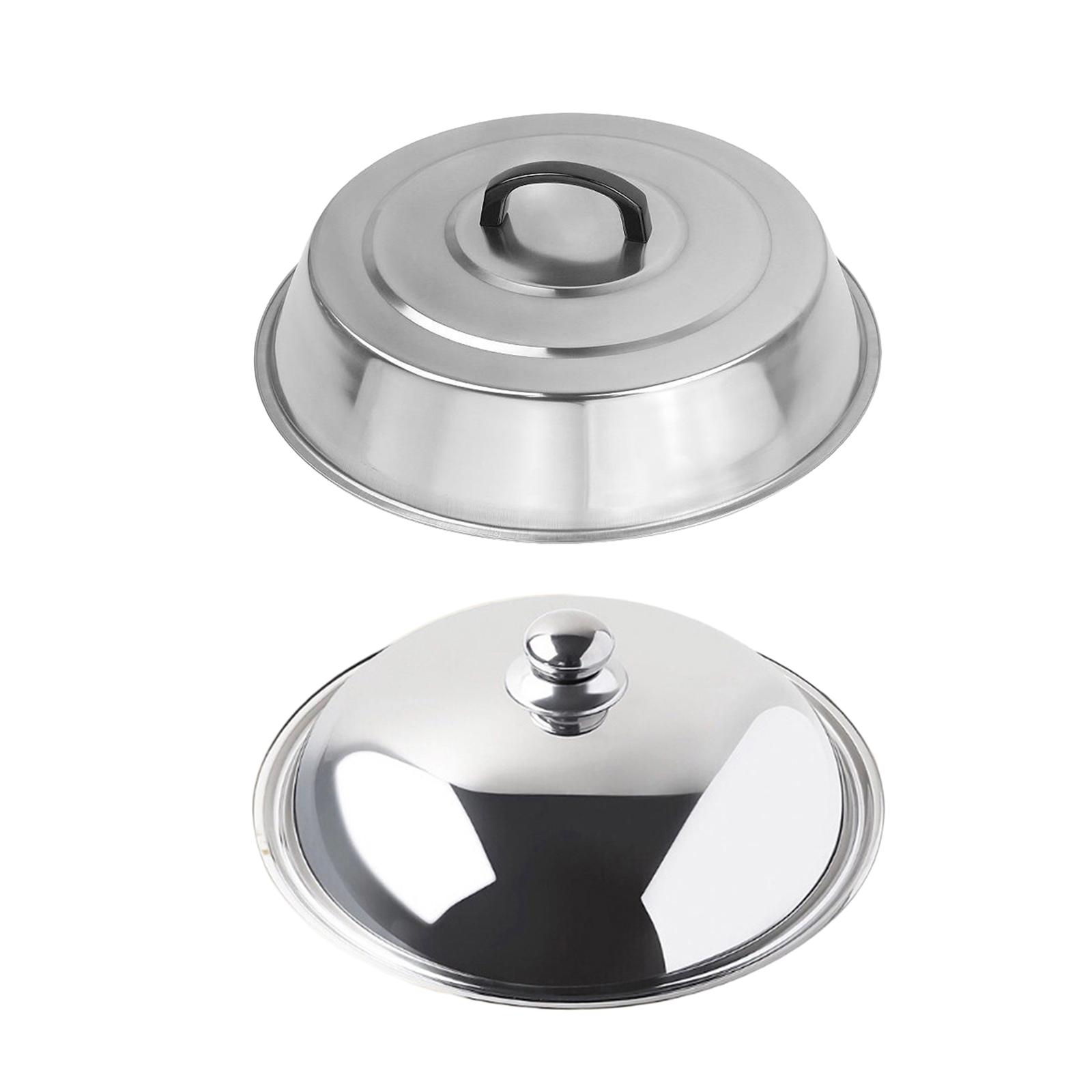 Stainless Steel Wok Lid Cover Multipurpose Bakeware Pot Anti Scald Professional Cooking Pot Lid Skillet Lid for Kitchen Cheese