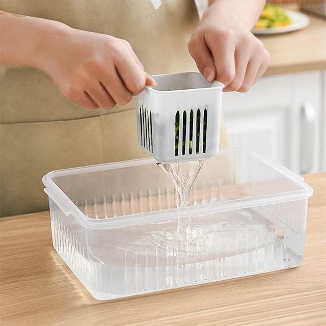 Refrigerator Storage Box Fresh-keeping Box Refrigerated Storage Box Meat  Onion Ginger Garlic Side Vegetable Box Microwaveable