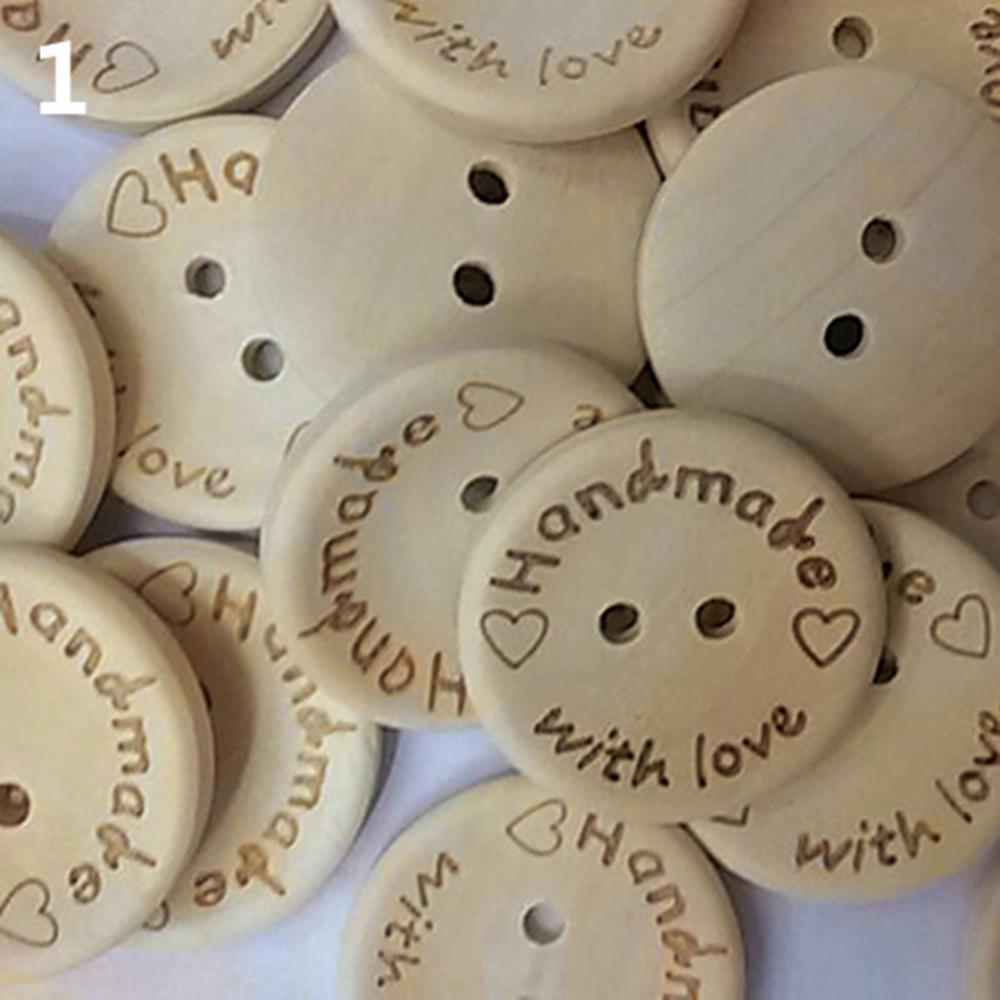 Description Picture 5 of item100 Pcs/Set Wood Butterfly Love Heart Letter Carved Sewing Scrapbooking Buttons Handmade Scrapbooking Decorative For Clothing