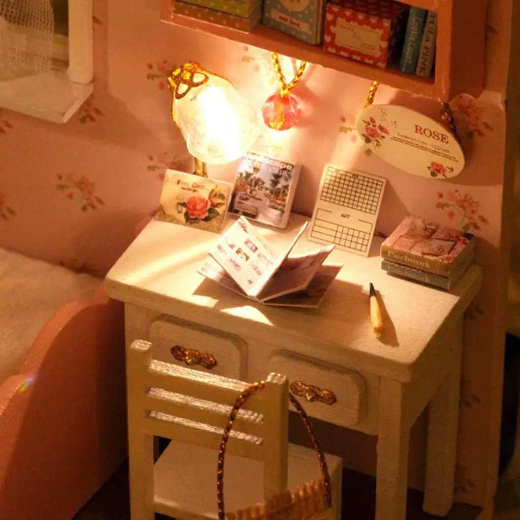 New DIY Miniature Dollhouse Toy Furniture  Kits w/   kids children toy  Gift Desktop Decor -  Angel