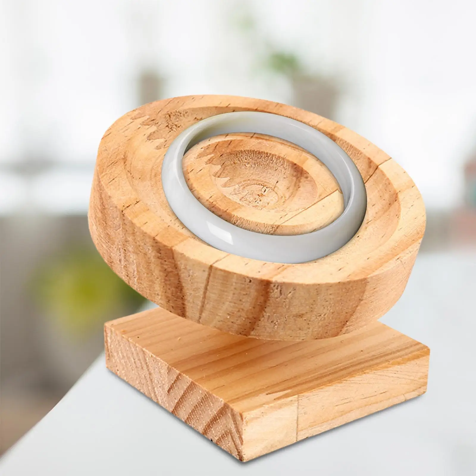 Round Bracelet Bangle Display Tray Stand Birthday Gift Organizer Holder Wooden for Store Countertop Shop Showcase Retail