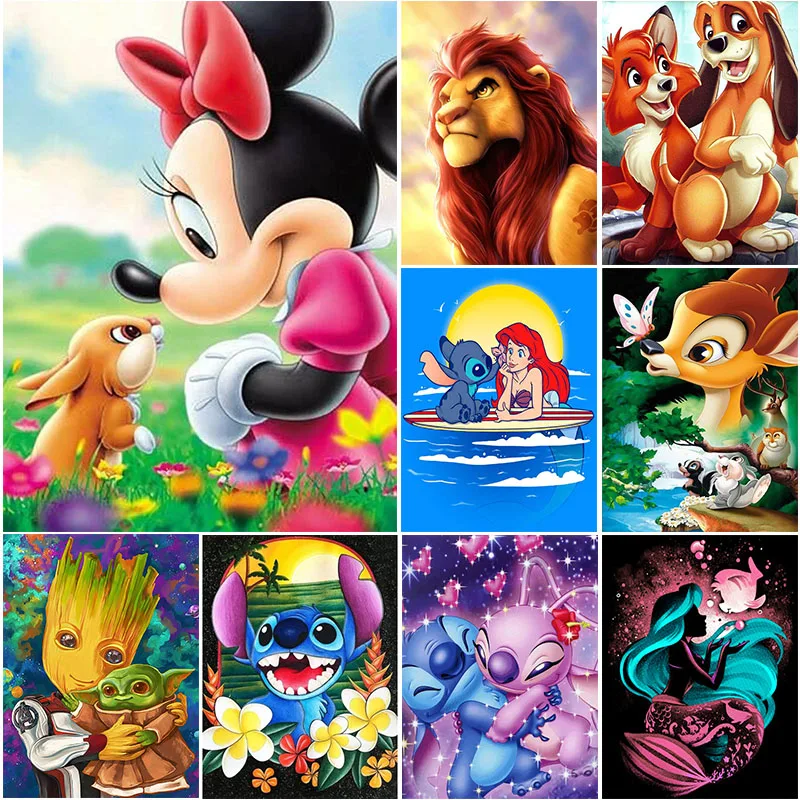 Disney Diy Painting By Numbers On Canvas Cartoon Character Oil Painting  Picture Home Decor Gift Wall Art Bedroom Kids Room Decor - Paint By Number  Package - AliExpress
