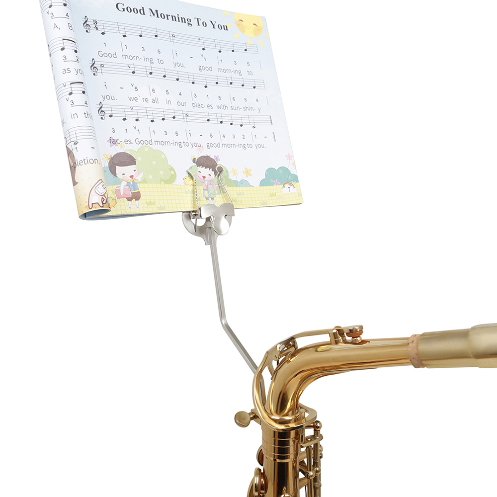 Description Picture 2 of itemAlto Saxophone Music Score Clip Portable Sax Marching Music Score Durable Fixing Bracket Use To Woodwind Musical Instrument Part