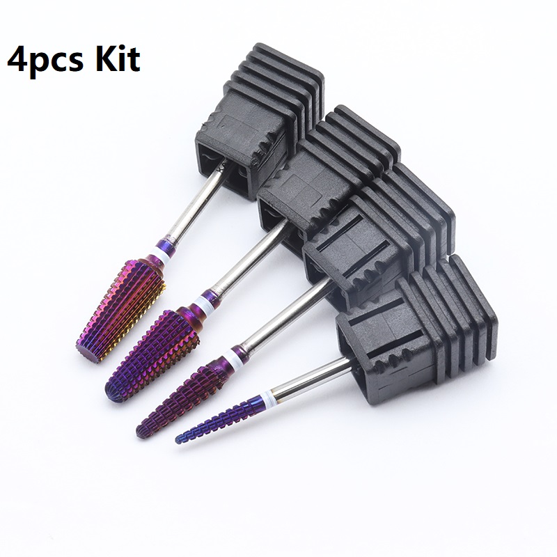 Best of 4pcs Kit Hot Purple Pro Whole Carbide Nail Drill Bits Nail Art Electric Drill Machine Files Nail Art Tools Cut And Polish Reviews & Tips