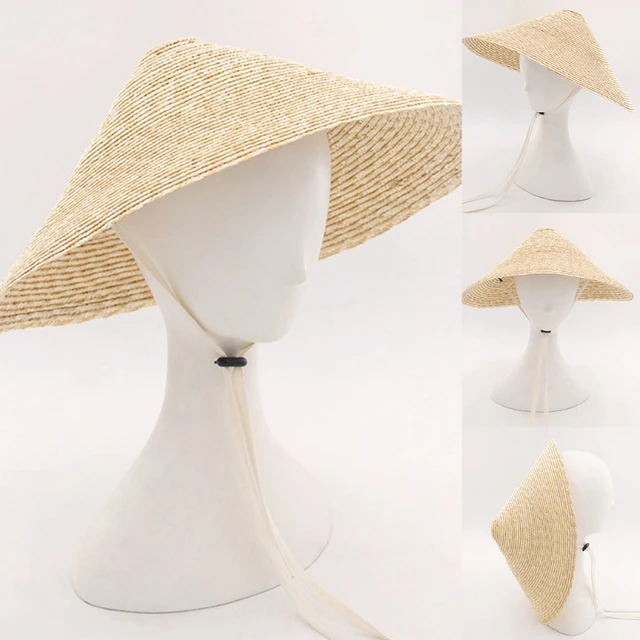 Straw Hats Cone Handmade Retro Rain Hat Weave Straw Hat Farmer Fishing  Sunshade Classic Retro Hat Asian Dance Props - AliExpress
