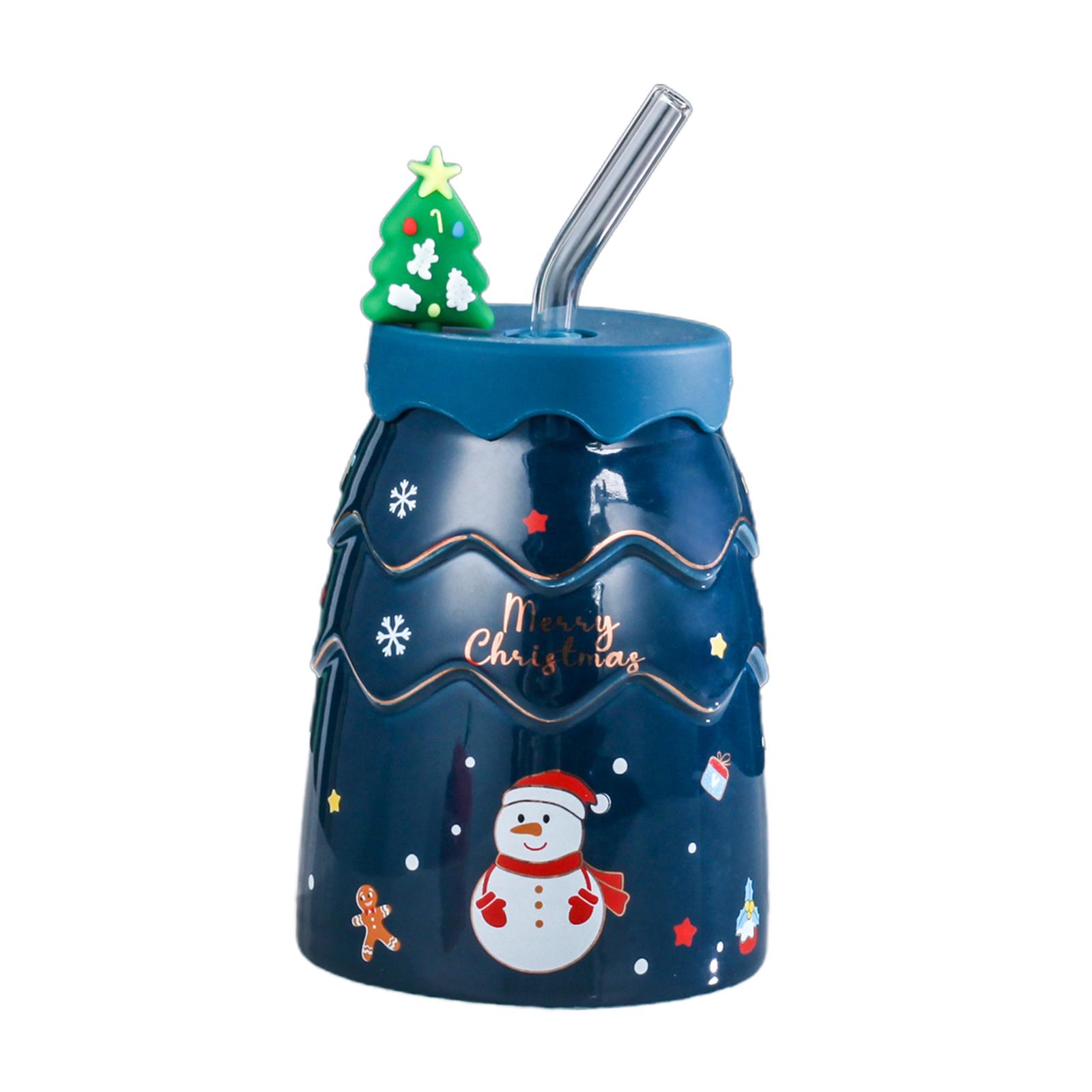 400ml Christmas Mug with Suction Tube for Hot beverage Birthday Gift Christmas