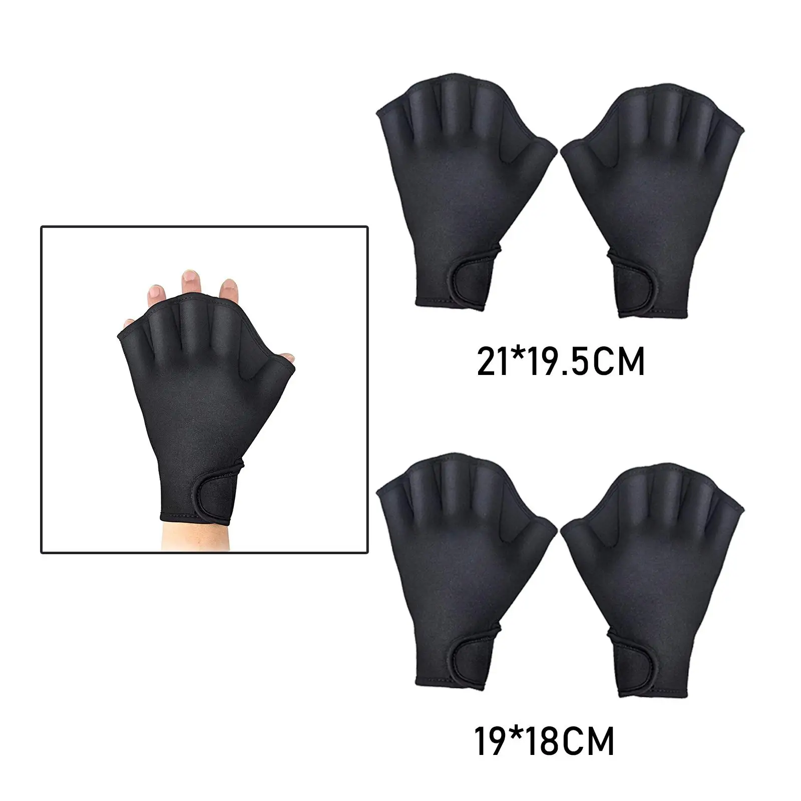 2x Swim Webbed Gloves Helping Upper Body Resistance for Paddle Training