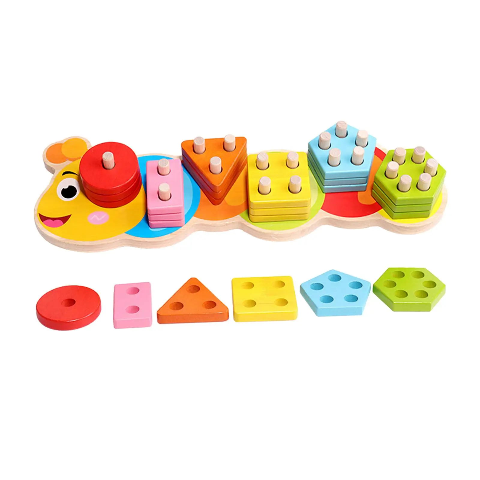 Montessori Color Shape Sorting Board Geometric Board Fine Motor Skill Sorting Stacking Toys for Game Activity Cumulative Toy