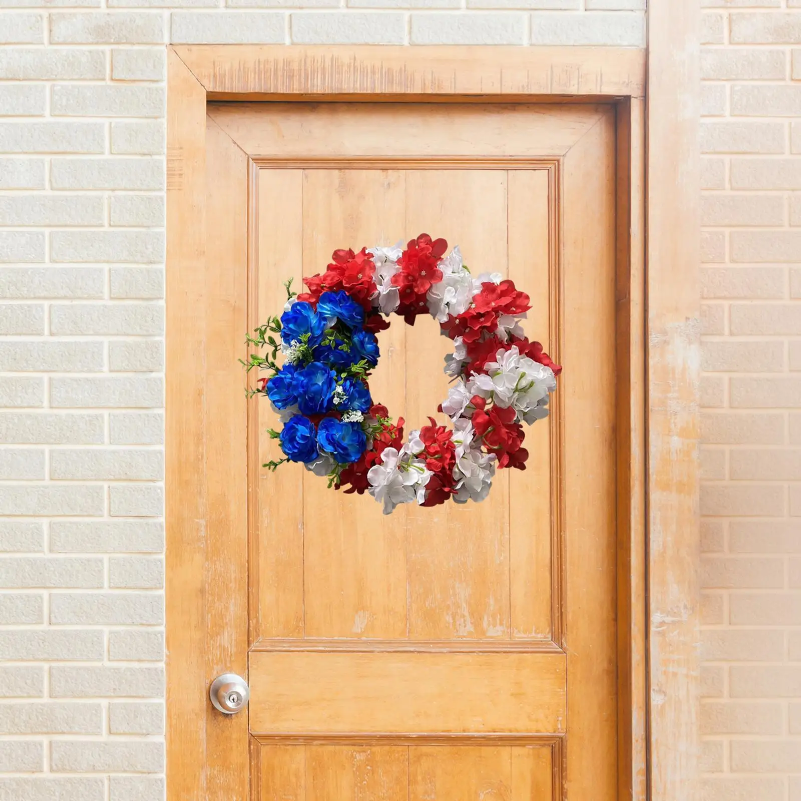 Independence Day Wreath Hanging American Flag Floral Wreath Patriotic Door Wreath for Window Festival Indoor