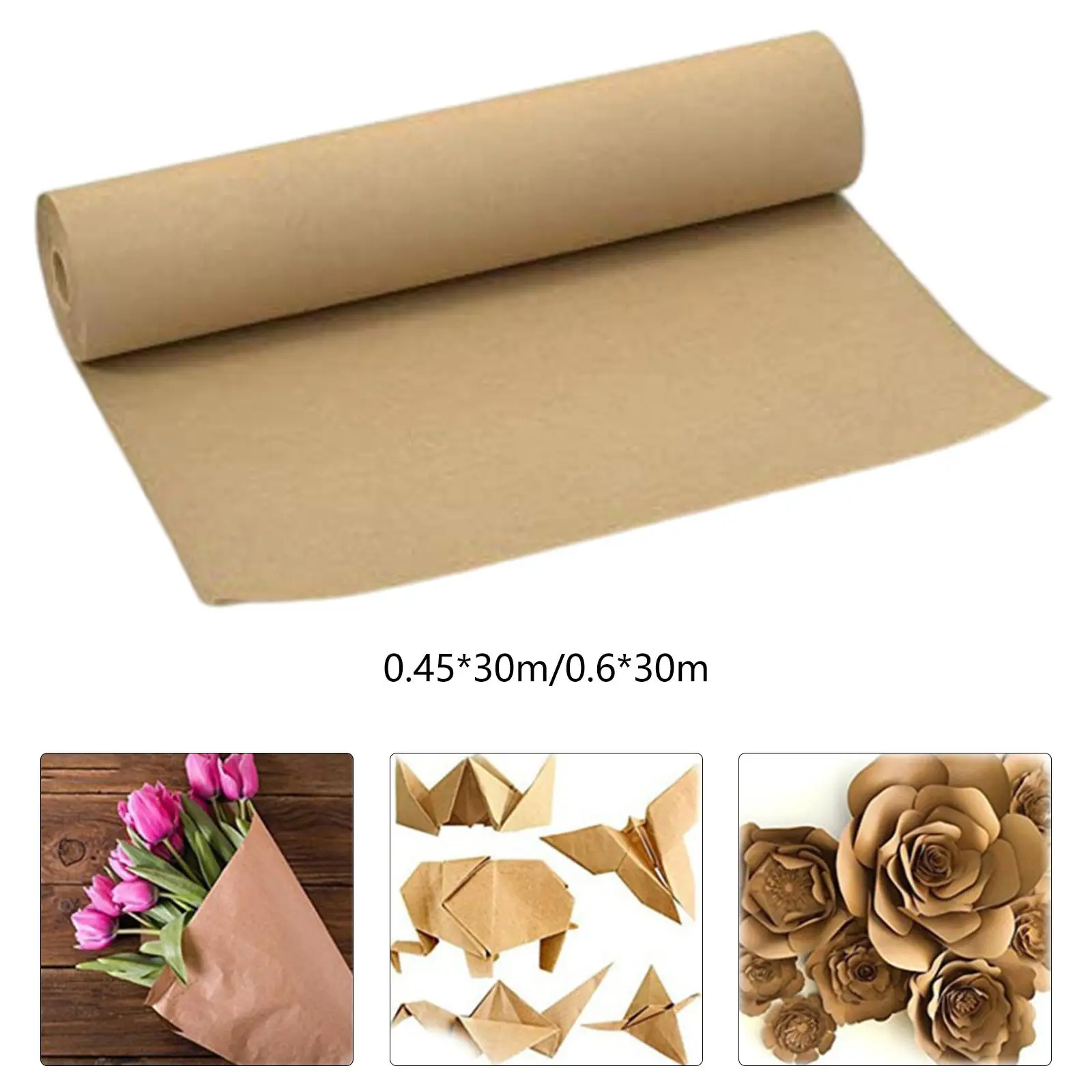 30M Brown Kraft Paper Roll Wrapping Packing Paper for Easter Crafts Shipping
