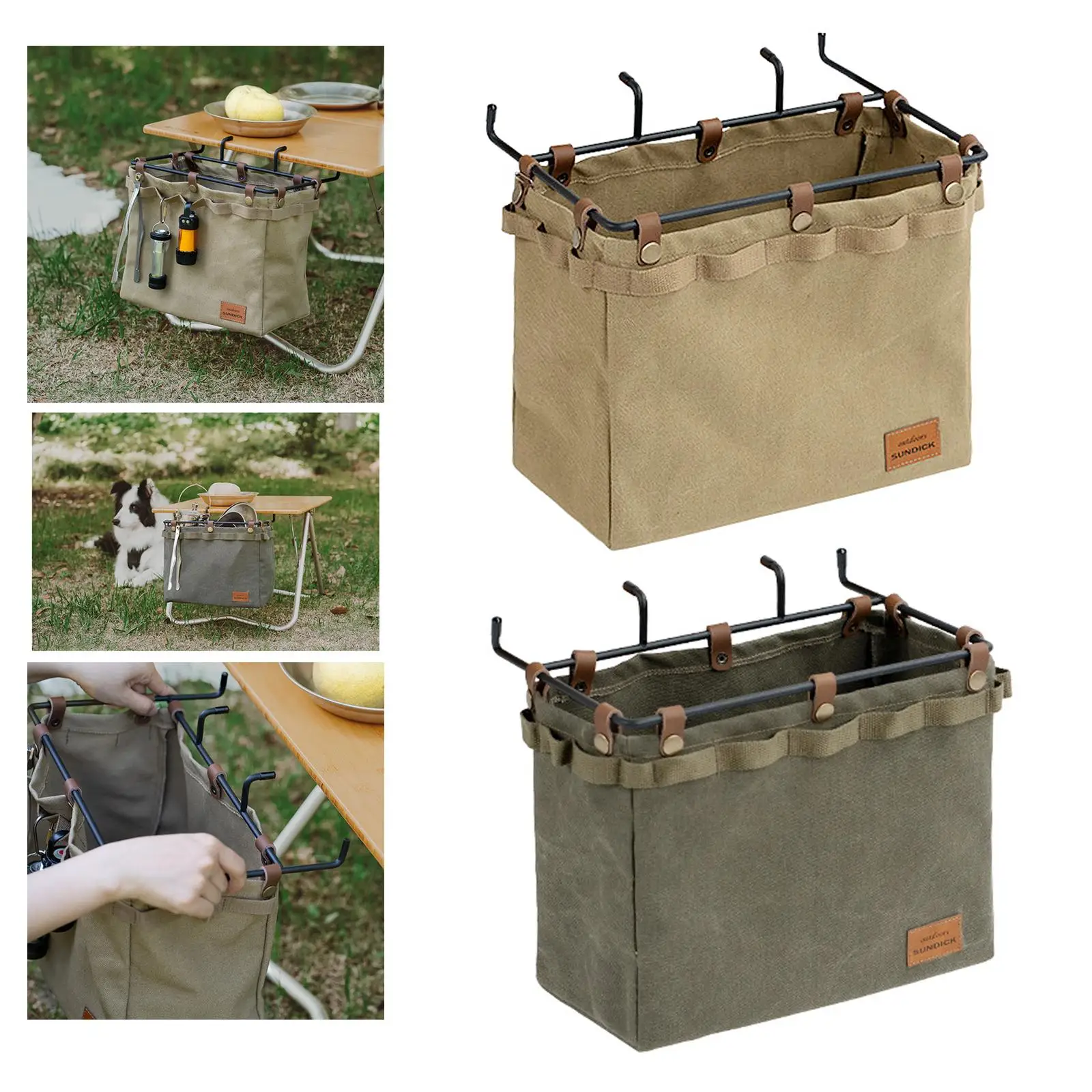 Camping Storage Bag Hanging Side Bag Organizer Pouch Basket for Garden Chair